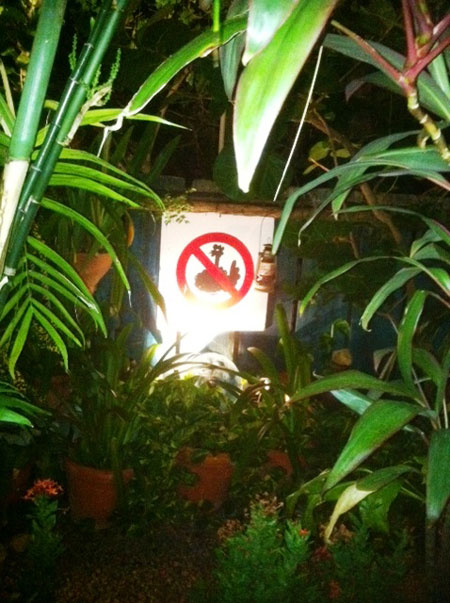 The Palace’s "No chickens allowed" sign