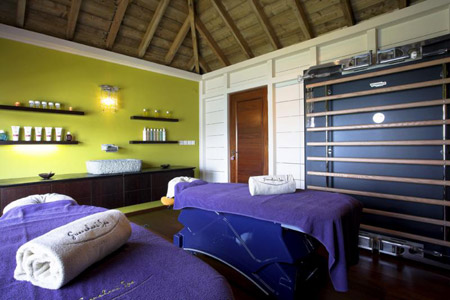 The private spa area in the Marigot Suite