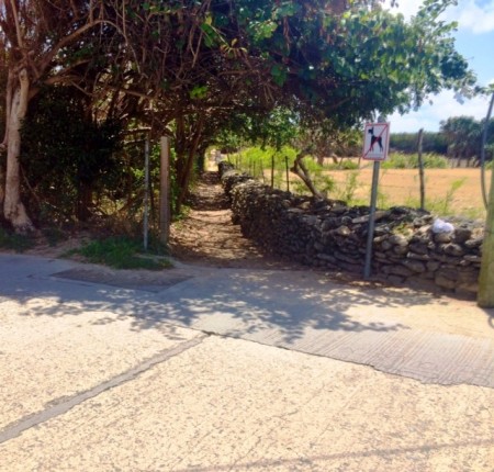 Take this path to the left of the parking area to get to the shoreline leading to the Natural Pools and Washing Machine