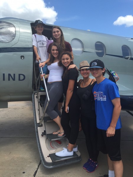 Boarding our Tradewind Flight - Jack, Julie, Ava, Haley, Lindsey, Keith