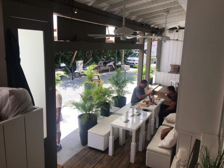 Sidewalk cafe dining or take away at the St. Barts Food Lounge