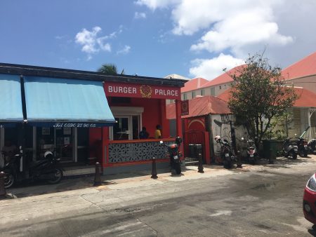 The Burger Palace is across from the Gustavia post office
